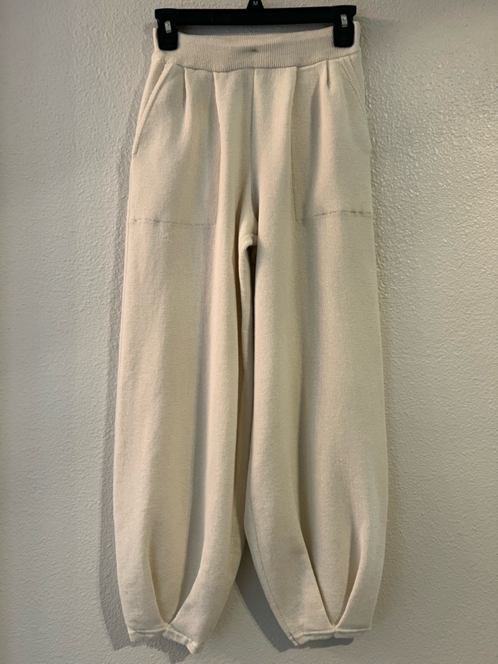 Free People Cream Knit Balloon Joggers